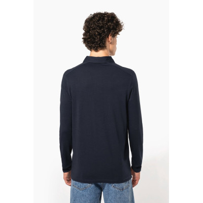 Men's long sleeved jersey polo shirt